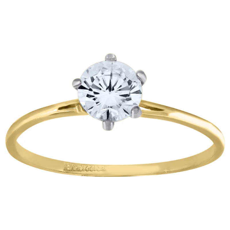 Men's Tourmaline Engagement Rings in 18K Two - Tone Gold with a Floral - Inspired SettingKeene Jewelers 14kt Two-tone Gold Womens Cubic Zirconia Polished Finish Engagement Ring