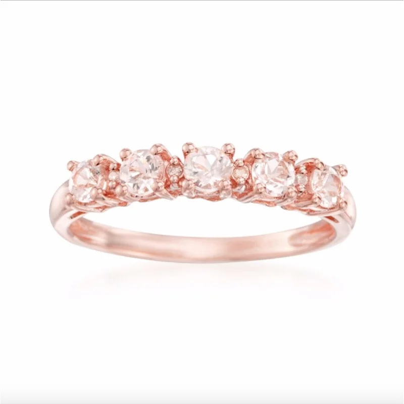 Topaz Gemstone Rings in 10K Gold with a Channel - Set Design for a Contemporary and Durable Option925 Sterling Silver Morganite and Diamond 5-Stone Ring Topaz Gemstone Rings in 10K Gold with a Channel - Set Design for a Contemporary and Durable Option925 Sterling Silver Morganite and Diamond 5-Stone Ring