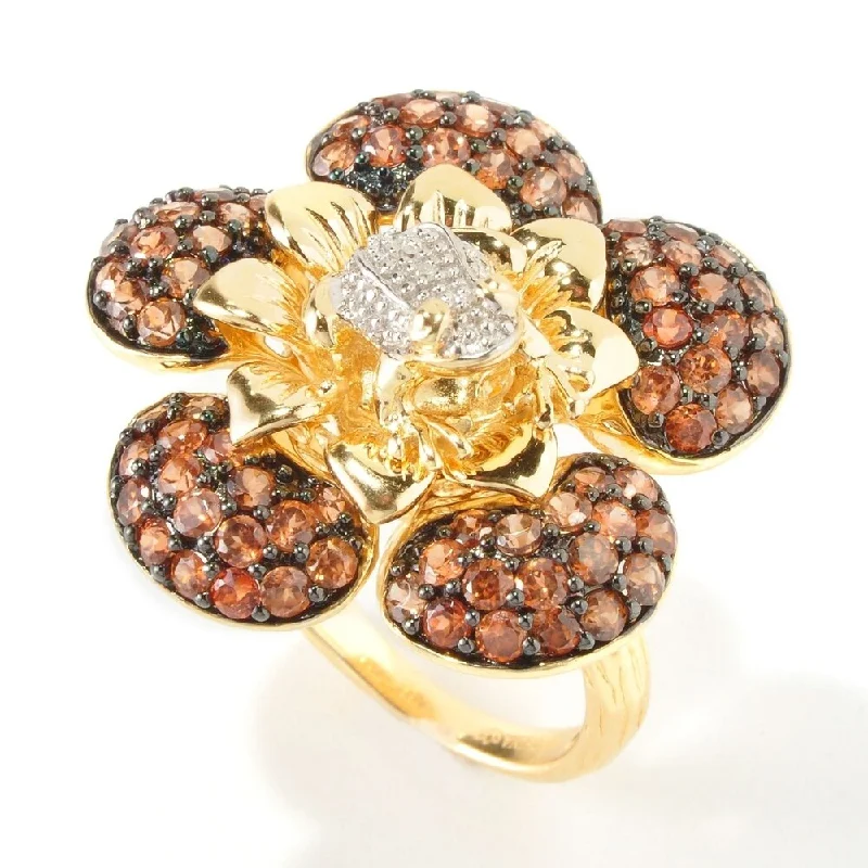 Emerald Gemstone Rings Set in Platinum with Filigree Work for a Vintage - Inspired Look925 Sterling Silver Brown Zircon and Diamond Ring Emerald Gemstone Rings Set in Platinum with Filigree Work for a Vintage - Inspired Look925 Sterling Silver Brown Zircon and Diamond Ring