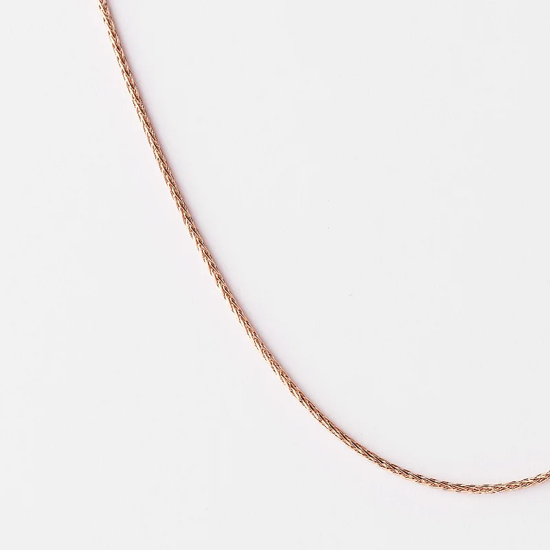 9K Rose Gold 55cm Magic Wheat Chain 0.8mm