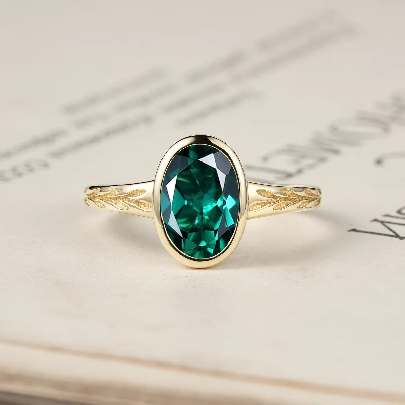 Men's Peridot Engagement Rings in 14K Gold - Filled Metal with a Micro - Pave SettingGolden Elegance: Oval Emerald Leaf Ring | Celia Men's Peridot Engagement Rings in 14K Gold - Filled Metal with a Micro - Pave SettingGolden Elegance: Oval Emerald Leaf Ring | Celia