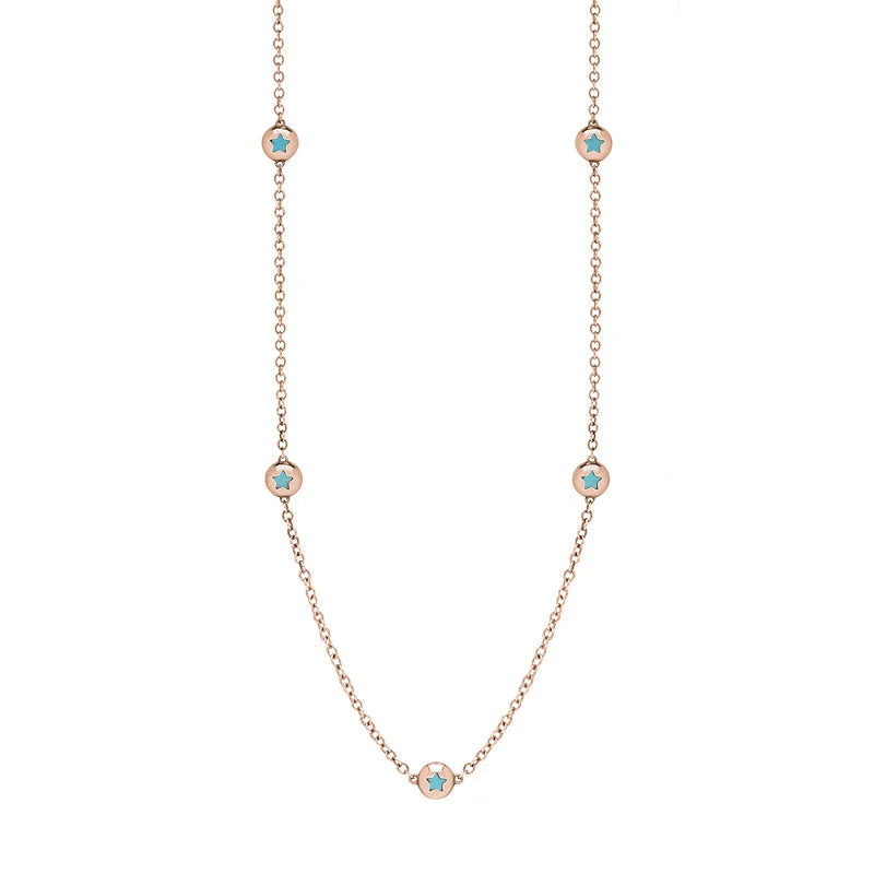 beaded chain necklaces patterns9ct Rose Gold Turquoise Star Link Disc Chain Necklace beaded chain necklaces patterns9ct Rose Gold Turquoise Star Link Disc Chain Necklace