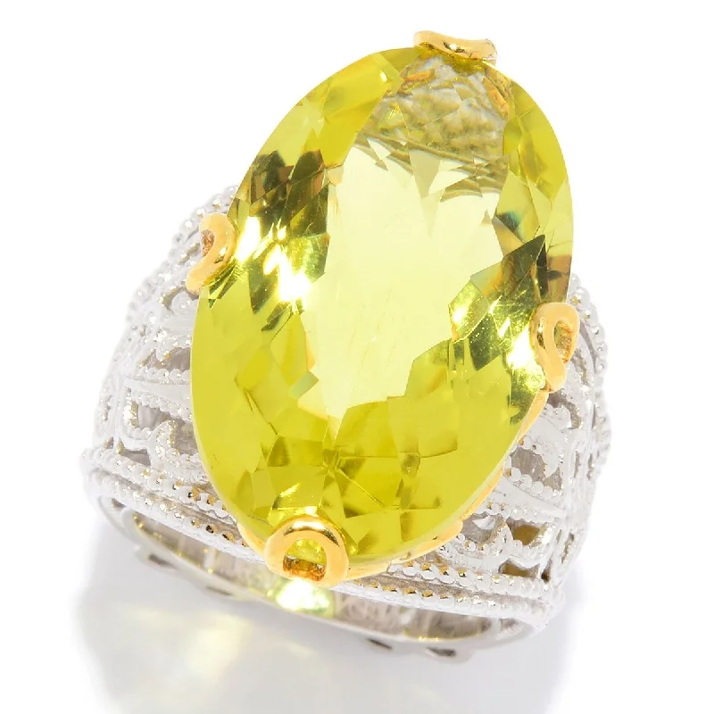 Peridot Gemstone Rings in 14K Gold - Filled Metal with a Pave - Set Band for a Sparkling LookDallas Prince Designs 22.00ctw Checkerboard Cut Ouro Verde Cocktail Ring Peridot Gemstone Rings in 14K Gold - Filled Metal with a Pave - Set Band for a Sparkling LookDallas Prince Designs 22.00ctw Checkerboard Cut Ouro Verde Cocktail Ring