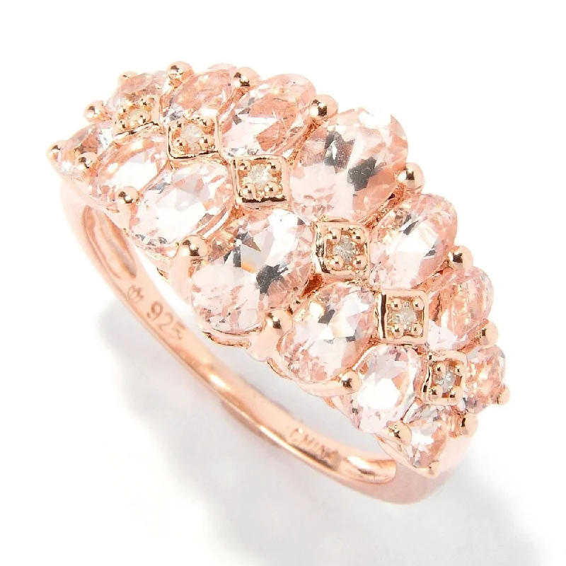 Tanzanite Gemstone Rings in 10K Gold with a Trilogy Design for a Sophisticated Gift18K Rose Vermeil 2.75ctw Multi Oval Morganite & Diamond Ring Size 7 - Pink Tanzanite Gemstone Rings in 10K Gold with a Trilogy Design for a Sophisticated Gift18K Rose Vermeil 2.75ctw Multi Oval Morganite & Diamond Ring Size 7 - Pink