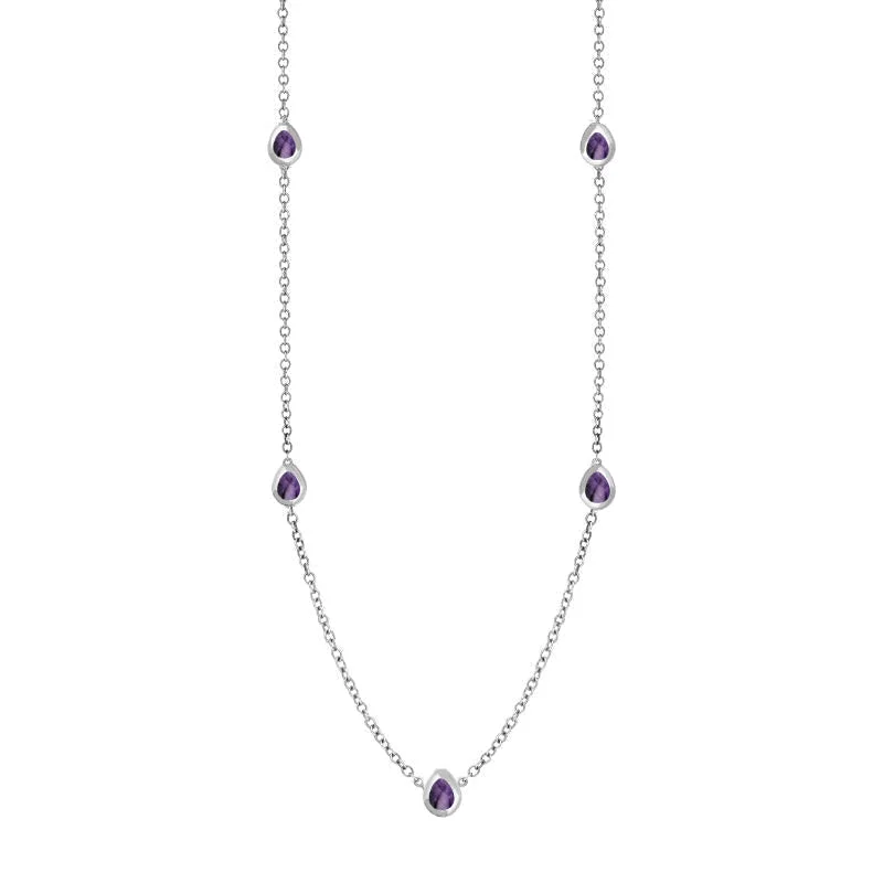formal wear chain necklaces9ct White Gold Blue John Fleur De Lis Link Disc Chain Necklace formal wear chain necklaces9ct White Gold Blue John Fleur De Lis Link Disc Chain Necklace