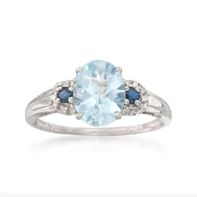 Tanzanite Gemstone Rings in 10K Gold with a Trilogy Design for a Sophisticated GiftPinctore 10k White Gold Aquamarine, Blue Sapphire & Diamond Ring, Size 7 Tanzanite Gemstone Rings in 10K Gold with a Trilogy Design for a Sophisticated GiftPinctore 10k White Gold Aquamarine, Blue Sapphire & Diamond Ring, Size 7