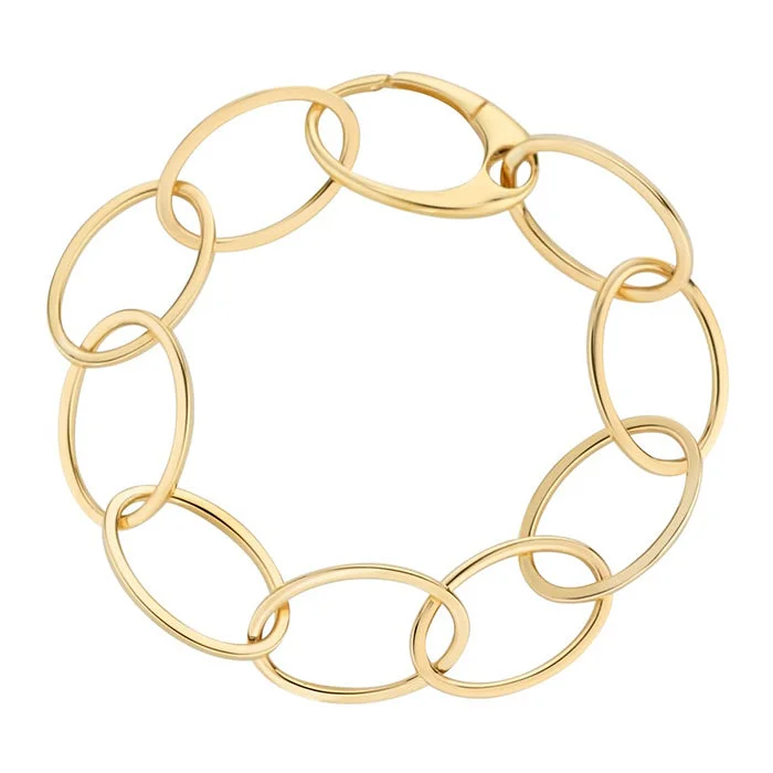 Adjustable - Fit Wedding Bands in Gold - Plated Metal for a Comfortable and Custom - Fitting OptionOval Chain Link bracelet Adjustable - Fit Wedding Bands in Gold - Plated Metal for a Comfortable and Custom - Fitting OptionOval Chain Link bracelet