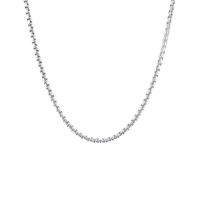 chain necklaces for petite womenCreed Silver Box Link Chain Necklace