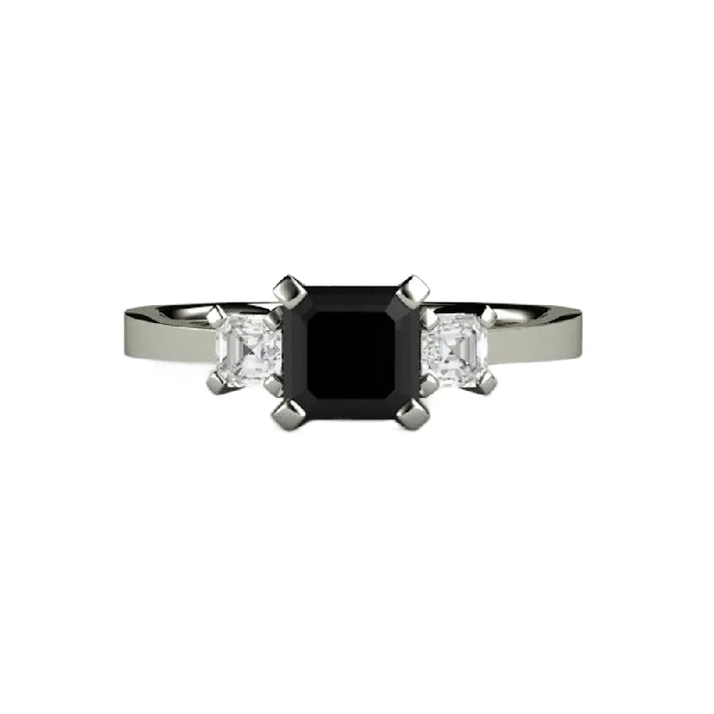 Men's Garnet Engagement Rings in 18K Gold Vermeil with Intricate Engraved DetailsBlack Diamond Asscher Cut Engagement Ring Three Stone Men's Garnet Engagement Rings in 18K Gold Vermeil with Intricate Engraved DetailsBlack Diamond Asscher Cut Engagement Ring Three Stone