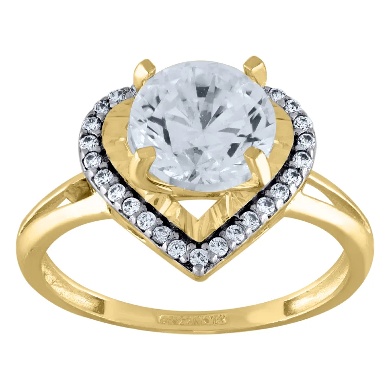 Men's Topaz Engagement Rings in 10K Gold with a Channel - Set Diamond BandKeene Jewelers 14kt Two-tone Gold Womens Cubic Zirconia Diamond-cut Heart Halo Engagement Ring Men's Topaz Engagement Rings in 10K Gold with a Channel - Set Diamond BandKeene Jewelers 14kt Two-tone Gold Womens Cubic Zirconia Diamond-cut Heart Halo Engagement Ring
