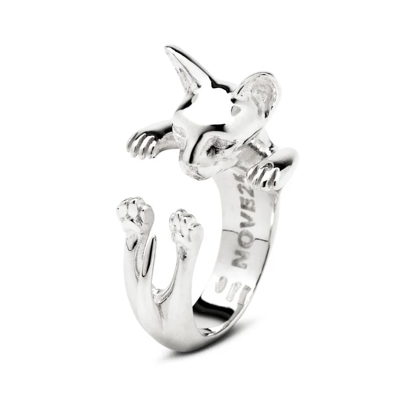 Cat Fever Sterling Silver Sphynx Hug Ring D