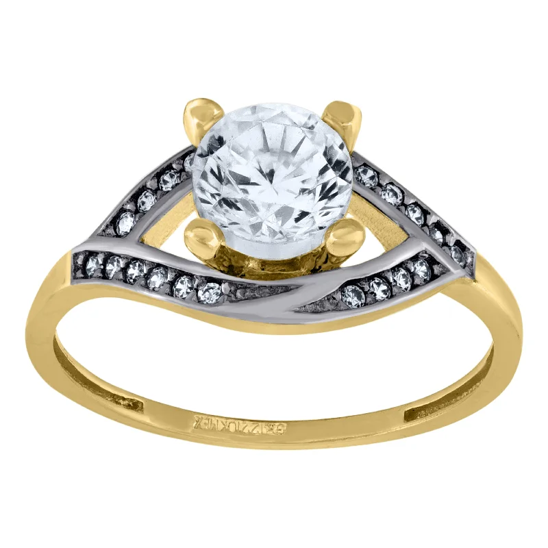 Men's Topaz Engagement Rings in 10K Gold with a Channel - Set Diamond BandKeene Jewelers 10kt Two-tone Gold Womens Round Cubic Zirconia Engagement Ring Men's Topaz Engagement Rings in 10K Gold with a Channel - Set Diamond BandKeene Jewelers 10kt Two-tone Gold Womens Round Cubic Zirconia Engagement Ring