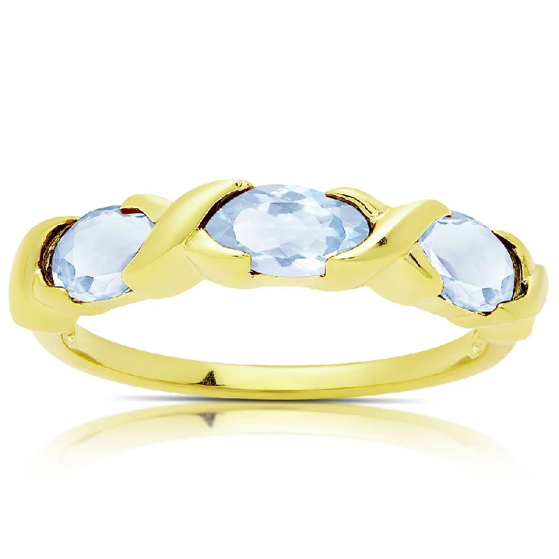 Agate Gemstone Rings in Sterling Silver with a Mosaic - Inspired Inlay for a Bohemian StyleDolce Giavonna Gold Over Sterling Silver Blue Topaz Three Stone Ring Agate Gemstone Rings in Sterling Silver with a Mosaic - Inspired Inlay for a Bohemian StyleDolce Giavonna Gold Over Sterling Silver Blue Topaz Three Stone Ring
