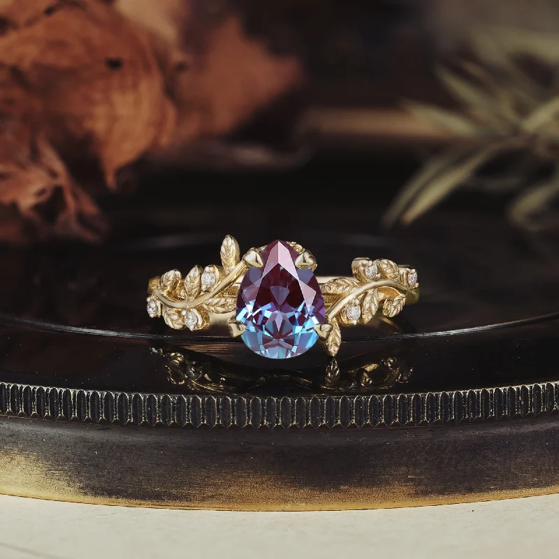 Men's Lapis Lazuli Engagement Rings in Sterling Silver with a Star - Shaped Stone SettingDancing Leaf: Alexandrite Elegance Ring - Maeve Men's Lapis Lazuli Engagement Rings in Sterling Silver with a Star - Shaped Stone SettingDancing Leaf: Alexandrite Elegance Ring - Maeve