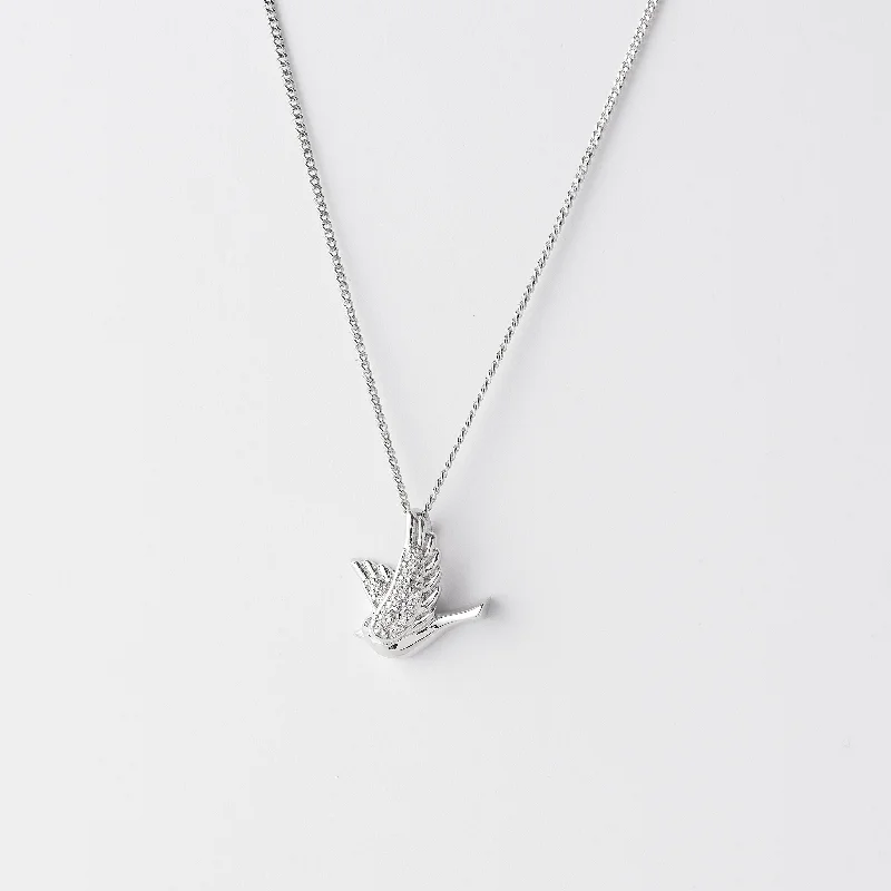 Rose Gold - Plated Engagement and Wedding Band Sets with a Halo of Cubic Zirconia for a Glamorous and Affordable LookSterling Silver Zirconia Dove Pendant
