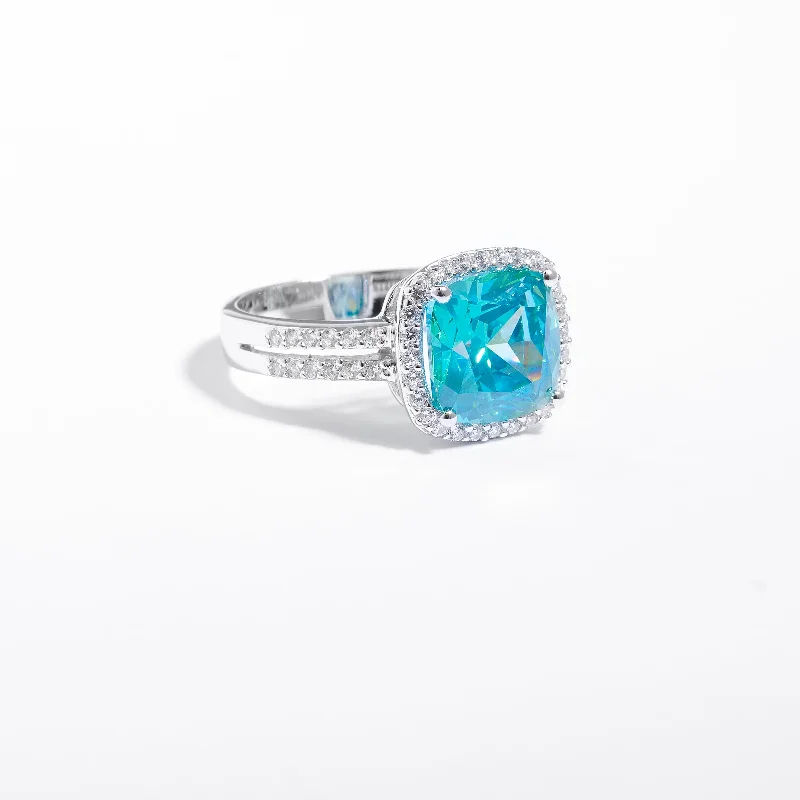 Men's Carbon Fiber - Inlaid Wedding Bands in Stainless Steel for a High - Tech and Stylish DesignSterling Silver Aqua Zirconia Cushion Split Shank Ring Men's Carbon Fiber - Inlaid Wedding Bands in Stainless Steel for a High - Tech and Stylish DesignSterling Silver Aqua Zirconia Cushion Split Shank Ring