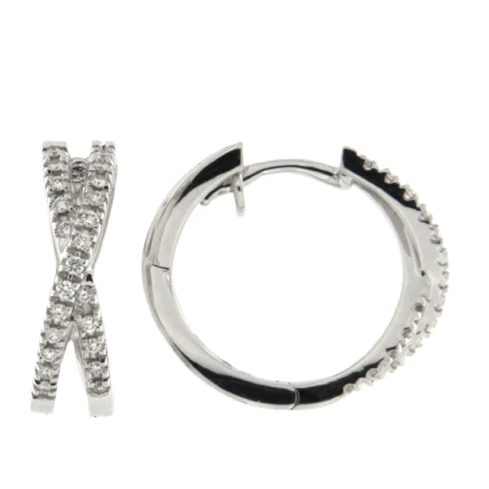 Two - Tone Gold and Silver Wedding Bands with a Twist Design for a Contemporary and Eye - Catching StyleRocks Diamond Cross-over Hoop Earrings - 0.18ct Two - Tone Gold and Silver Wedding Bands with a Twist Design for a Contemporary and Eye - Catching StyleRocks Diamond Cross-over Hoop Earrings - 0.18ct