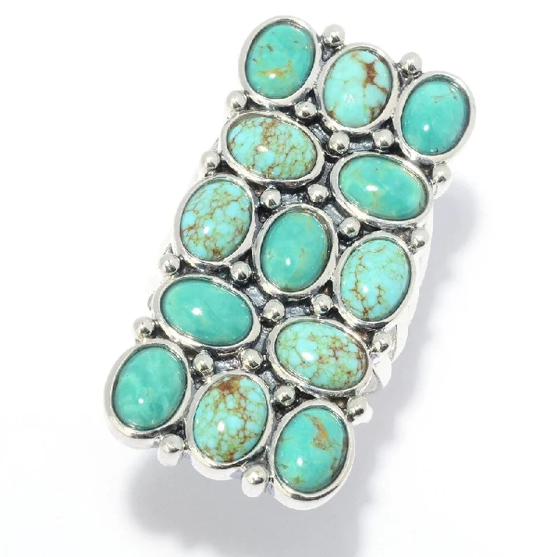 Emerald Gemstone Rings Set in Platinum with Filigree Work for a Vintage - Inspired LookSterling Silver Mine #8 & Tyrone Turquoise North-South Ring Emerald Gemstone Rings Set in Platinum with Filigree Work for a Vintage - Inspired LookSterling Silver Mine #8 & Tyrone Turquoise North-South Ring