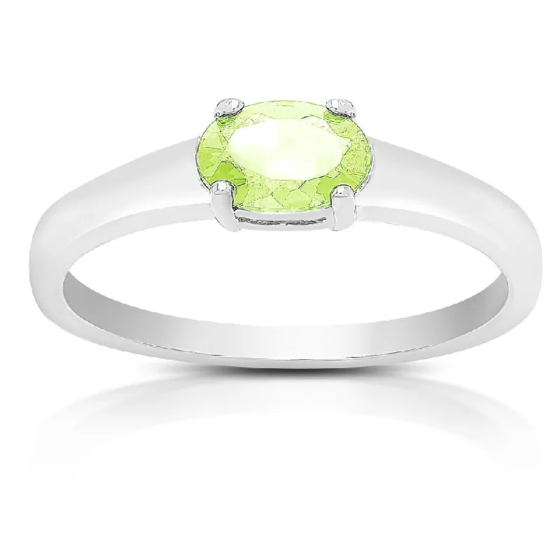 Sapphire Gemstone Rings in 18K White Gold with Diamond Accents for an Elegant EngagementDolce Giavonna Sterling Silver Peridot Oval Solitaire Ring Sapphire Gemstone Rings in 18K White Gold with Diamond Accents for an Elegant EngagementDolce Giavonna Sterling Silver Peridot Oval Solitaire Ring