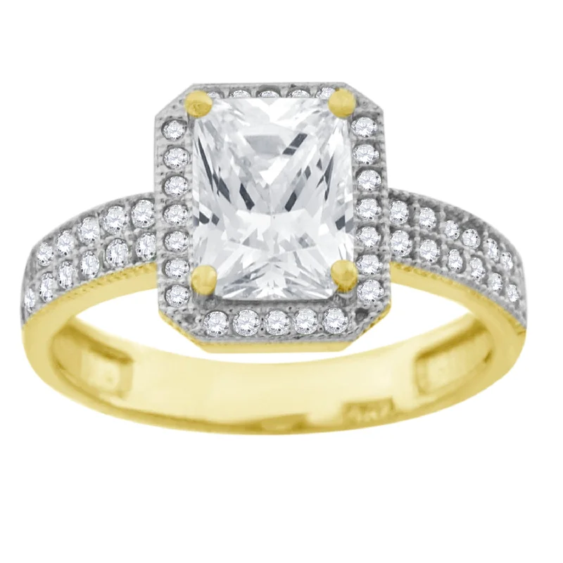 Men's Peridot Engagement Rings in 14K Gold - Filled Metal with a Micro - Pave SettingKeene Jewelers 14kt Gold Womens Two-tone CZ Emerald-cut Center Stone Wedding Engagement Band Ring Men's Peridot Engagement Rings in 14K Gold - Filled Metal with a Micro - Pave SettingKeene Jewelers 14kt Gold Womens Two-tone CZ Emerald-cut Center Stone Wedding Engagement Band Ring