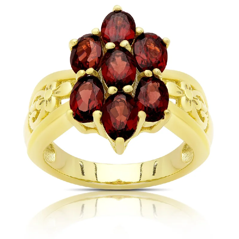Citrine Gemstone Rings in Stainless Steel with a Stackable Design for a Trendy Everyday WearDolce Giavonna Gold Over Sterling Silver Garnet Flower Design Ring Citrine Gemstone Rings in Stainless Steel with a Stackable Design for a Trendy Everyday WearDolce Giavonna Gold Over Sterling Silver Garnet Flower Design Ring