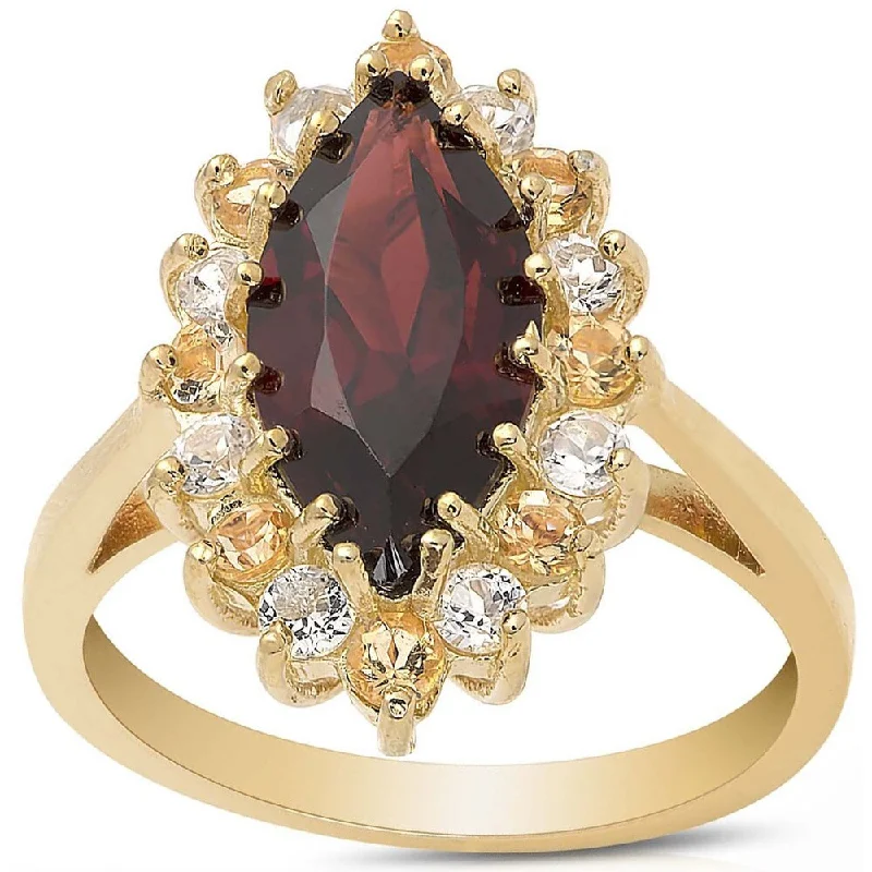 Citrine Gemstone Rings in Stainless Steel with a Stackable Design for a Trendy Everyday WearDolce Giavonna Gold Over Sterling Silver Multi-gemstone Marquise Design Ring Citrine Gemstone Rings in Stainless Steel with a Stackable Design for a Trendy Everyday WearDolce Giavonna Gold Over Sterling Silver Multi-gemstone Marquise Design Ring
