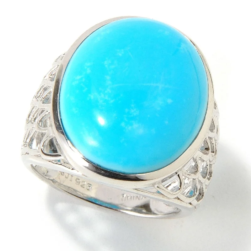 Agate Gemstone Rings in Sterling Silver with a Mosaic - Inspired Inlay for a Bohemian StyleSterling Silver 20X15 Oval Cab 13.45Ctw Turquoise Ring Agate Gemstone Rings in Sterling Silver with a Mosaic - Inspired Inlay for a Bohemian StyleSterling Silver 20X15 Oval Cab 13.45Ctw Turquoise Ring