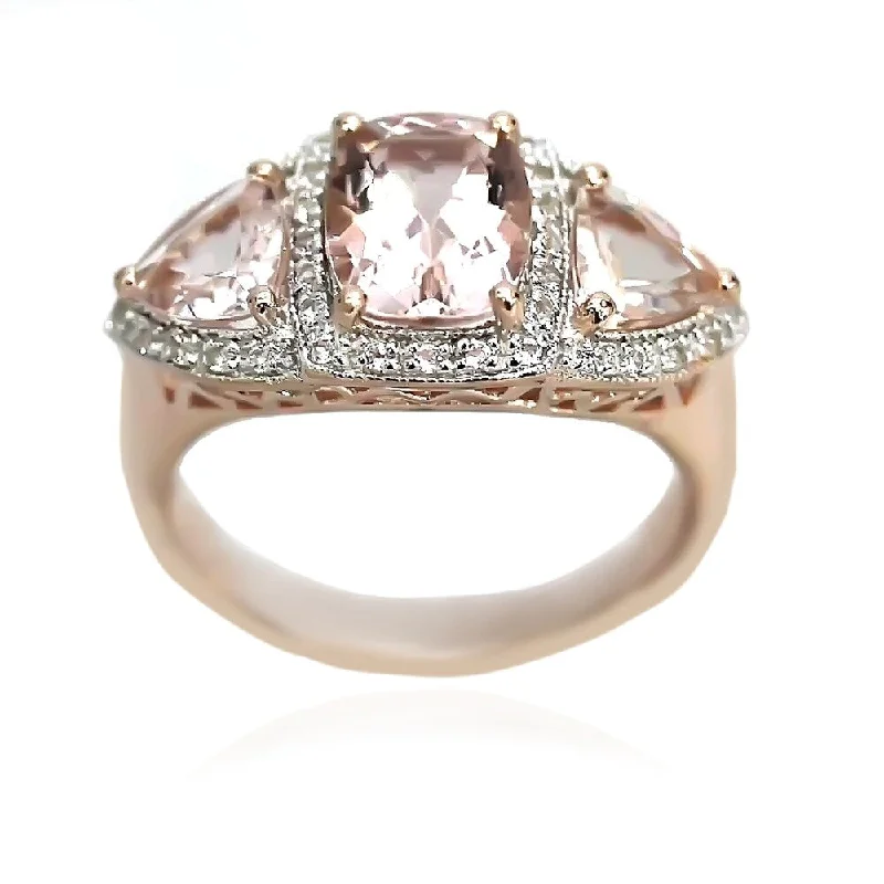 Jasper Gemstone Rings in 18K Gold Vermeil with a Matte Finish for a Subtle and Elegant Look925 Sterling Silver Morganite and White Topaz Ring Jasper Gemstone Rings in 18K Gold Vermeil with a Matte Finish for a Subtle and Elegant Look925 Sterling Silver Morganite and White Topaz Ring