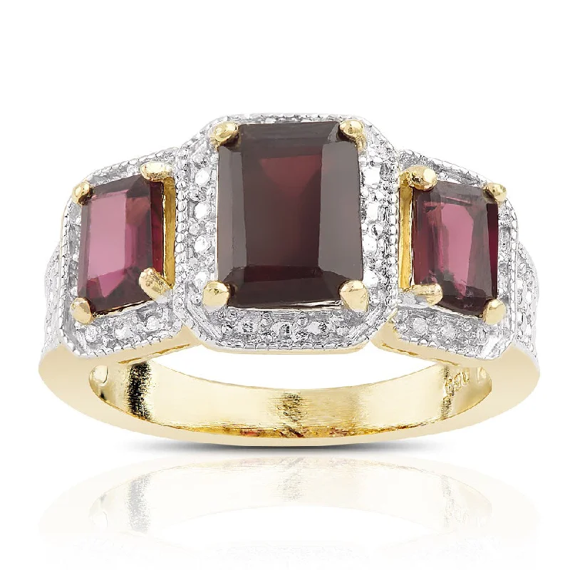 Opal Gemstone Rings in Rose Gold with a Milgrain Edge for a Feminine and Romantic StyleDolce Giavonna Gold over Sterling Silver Garnet and Diamond Accent 3-stone Ring Opal Gemstone Rings in Rose Gold with a Milgrain Edge for a Feminine and Romantic StyleDolce Giavonna Gold over Sterling Silver Garnet and Diamond Accent 3-stone Ring