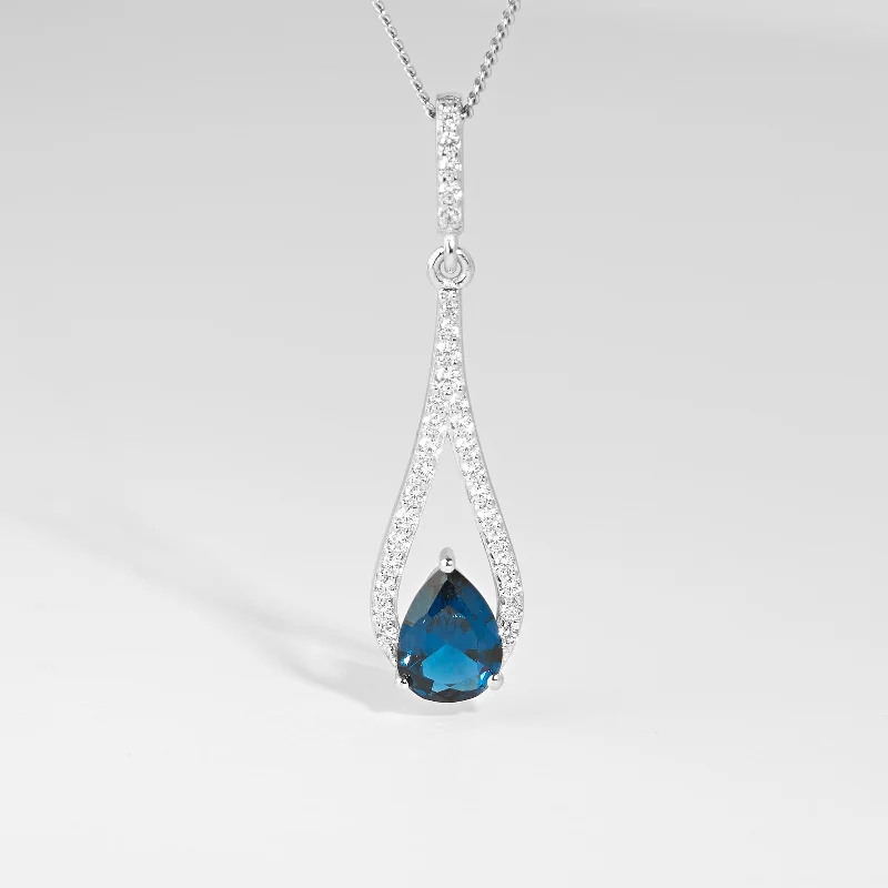 Laser - Etched Floral Design Wedding Bands in Palladium for a Delicate and Intricate LookSterling Silver London Blue Pear Teardrop Zirconia Pendant Laser - Etched Floral Design Wedding Bands in Palladium for a Delicate and Intricate LookSterling Silver London Blue Pear Teardrop Zirconia Pendant