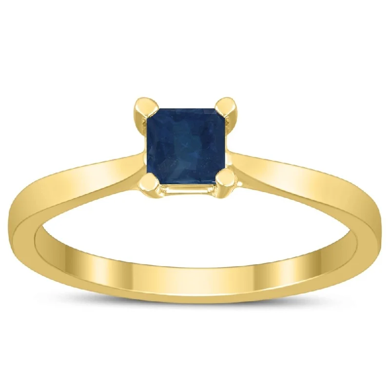 Topaz Gemstone Rings in 10K Gold with a Channel - Set Design for a Contemporary and Durable OptionSquare Princess Cut 4MM Sapphire Solitaire Ring in 10K Yellow Gold Topaz Gemstone Rings in 10K Gold with a Channel - Set Design for a Contemporary and Durable OptionSquare Princess Cut 4MM Sapphire Solitaire Ring in 10K Yellow Gold