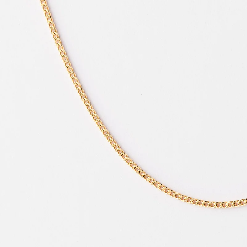 9K Yellow Gold Diamond Cut Curb Chain 40cm