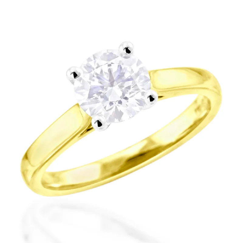 Men's Diamond Engagement Rings with Platinum Band and Halo Setting for a Luxury ProposalThe Round Brilliant Cut Four Claw 18ct Yellow Gold And Platinum Laboratory Grown Diamond Solitaire Engagement Ring Men's Diamond Engagement Rings with Platinum Band and Halo Setting for a Luxury ProposalThe Round Brilliant Cut Four Claw 18ct Yellow Gold And Platinum Laboratory Grown Diamond Solitaire Engagement Ring