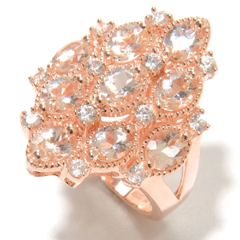 Moonstone Gemstone Rings in Silver - Plated Copper with a Celtic - Inspired Pattern for a Mystical VibeRose Gold Vermeil 3.19ctw Morganite Cluster Cocktail Ring Moonstone Gemstone Rings in Silver - Plated Copper with a Celtic - Inspired Pattern for a Mystical VibeRose Gold Vermeil 3.19ctw Morganite Cluster Cocktail Ring
