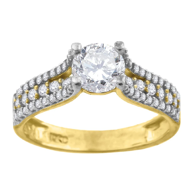Men's Citrine Engagement Rings in Stainless Steel with a Stackable Band DesignKeene Jewelers 10kt Two-tone Gold Womens Cubic Zirconia Engagement Ring Men's Citrine Engagement Rings in Stainless Steel with a Stackable Band DesignKeene Jewelers 10kt Two-tone Gold Womens Cubic Zirconia Engagement Ring
