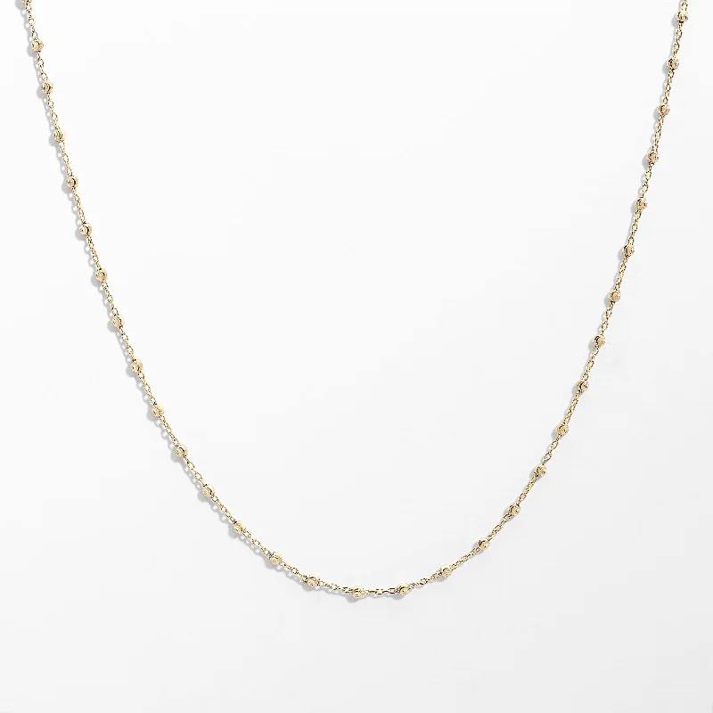 9K Yellow Gold Cable Link Ball Chain 45cm