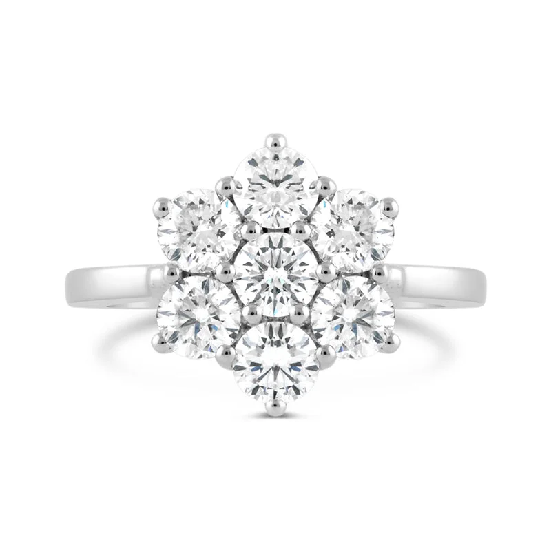 Flower Cluster Diamond Ring
