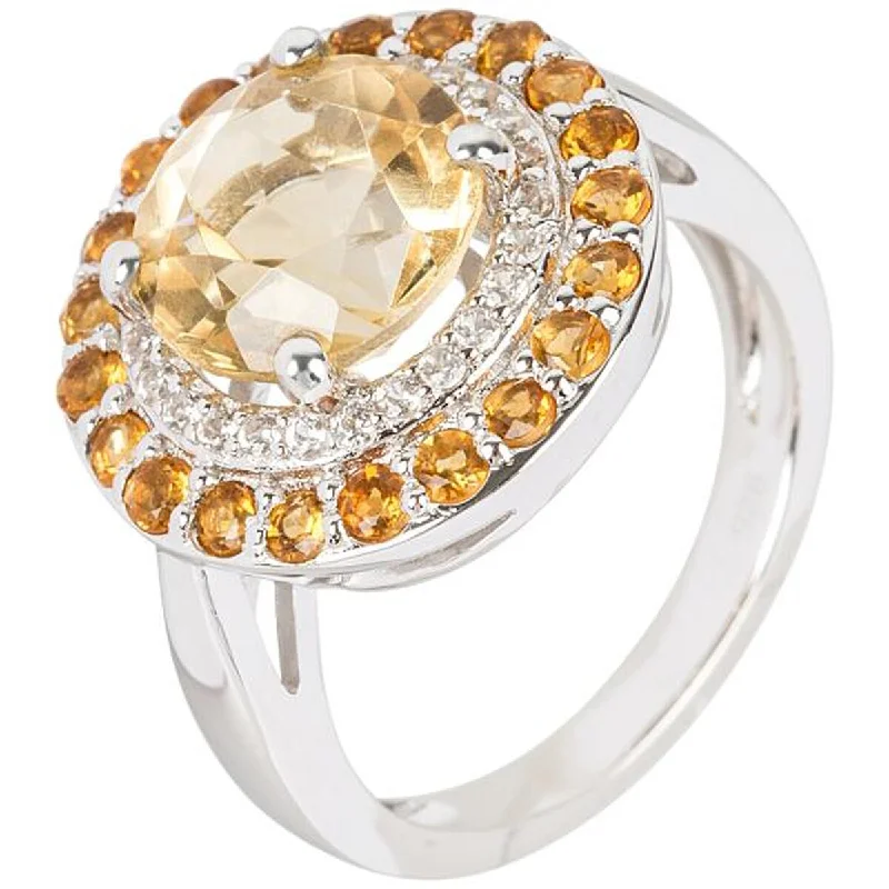 Topaz Gemstone Rings in 10K Gold with a Channel - Set Design for a Contemporary and Durable Option925 Sterling Silver Citrine and White Natural Zircon Ring Topaz Gemstone Rings in 10K Gold with a Channel - Set Design for a Contemporary and Durable Option925 Sterling Silver Citrine and White Natural Zircon Ring
