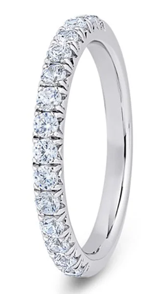 Pearl - and - Diamond - Studded Wedding Bands in White Gold for a Feminine and Elegant TouchFPF-240-100-100-18W-G/H-SI Pearl - and - Diamond - Studded Wedding Bands in White Gold for a Feminine and Elegant TouchFPF-240-100-100-18W-G/H-SI