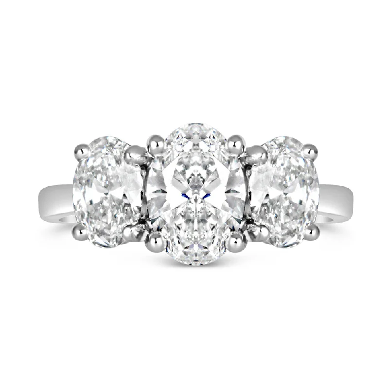 Oval Three Stone Engagement Ring 2.43ct