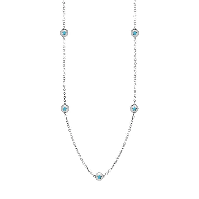 chain necklaces for boys accessoriesSterling Silver Turquoise Star Link Disc Chain Necklace chain necklaces for boys accessoriesSterling Silver Turquoise Star Link Disc Chain Necklace