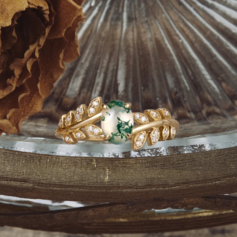 Men's Diamond Engagement Rings with Platinum Band and Halo Setting for a Luxury ProposalGemsMagic Two - stone - leaf Moss Agate Engagement Ring Men's Diamond Engagement Rings with Platinum Band and Halo Setting for a Luxury ProposalGemsMagic Two - stone - leaf Moss Agate Engagement Ring