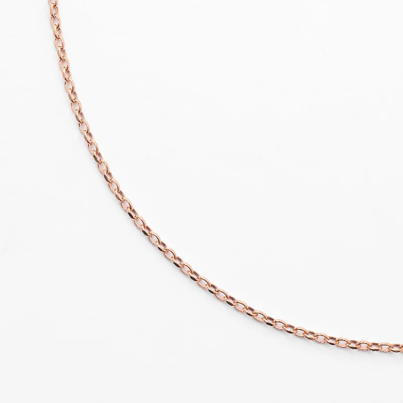 9K Rose Gold Diamond Cut Oval Belcher Chain