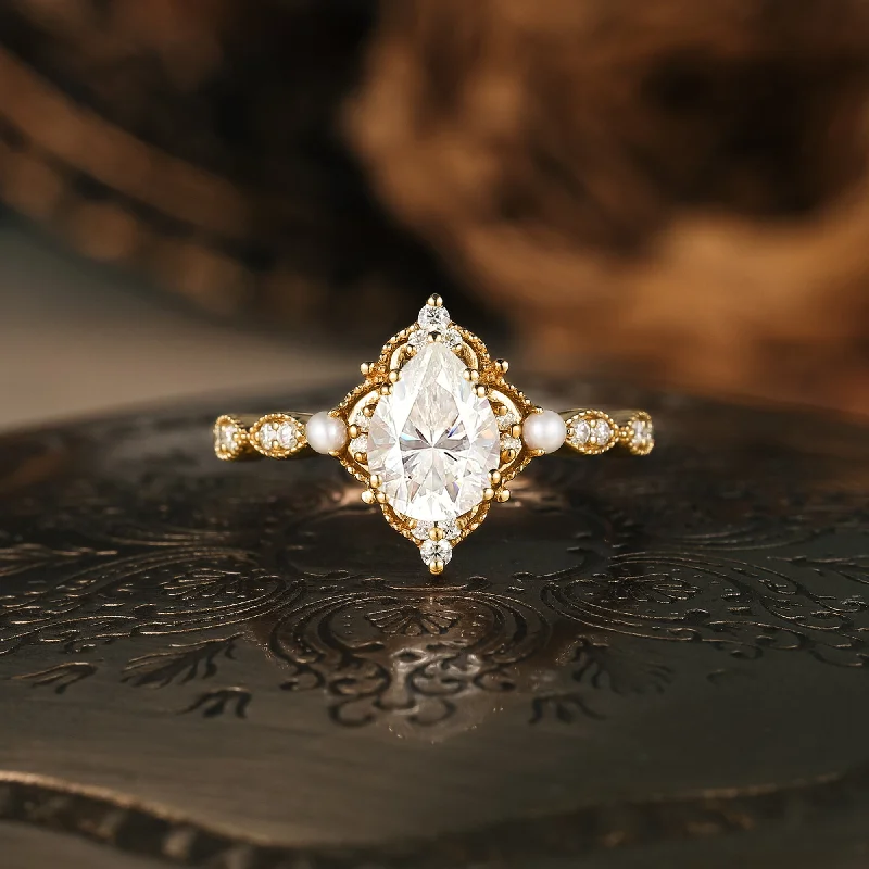 Men's Turquoise Engagement Rings in 925 Silver with a Southwestern - Inspired BandGemsMagic Moissanite Ring with Pearl Accents - Eulalie Men's Turquoise Engagement Rings in 925 Silver with a Southwestern - Inspired BandGemsMagic Moissanite Ring with Pearl Accents - Eulalie