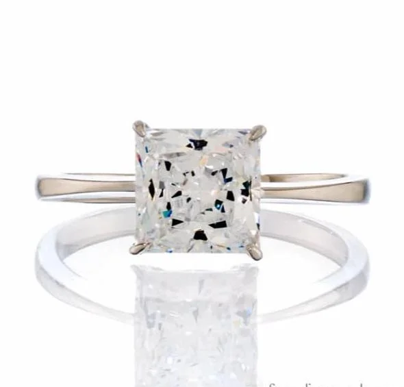 Men's Alexandrite Engagement Rings in Platinum with a Hidden Halo of DiamondsPrincess Cut Cubic Zirconia Solitaire Engagement Ring In Sterling Silver