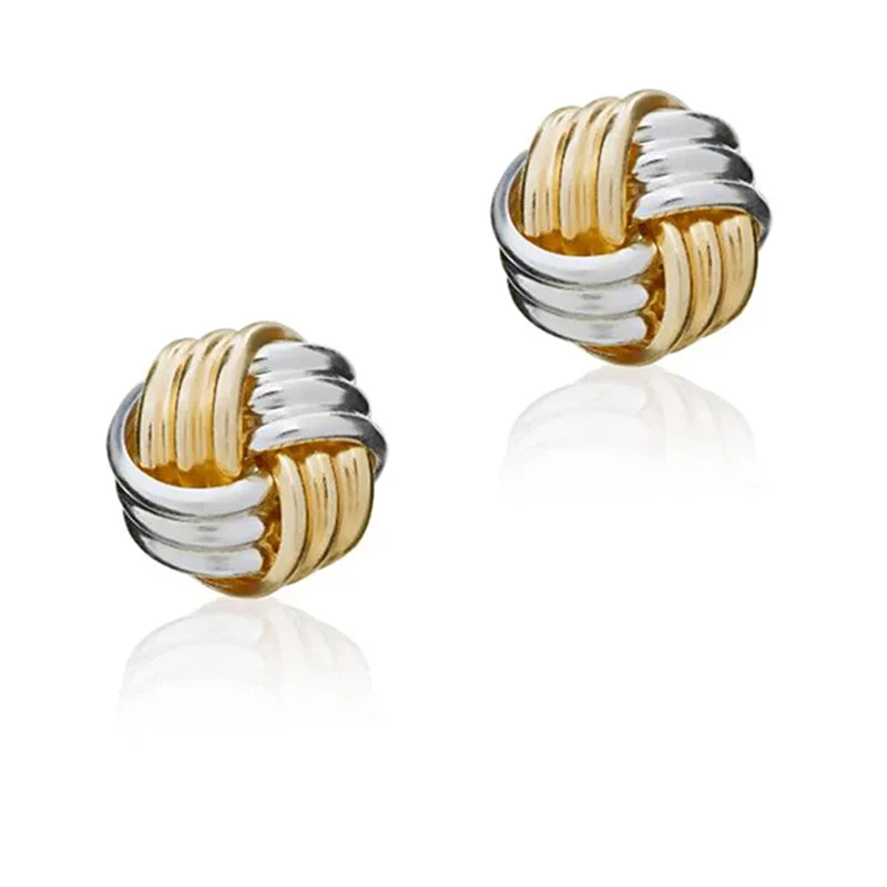 Vintage - Style Filigree Wedding Bands in 14K Gold for a Romantic and Antique - Inspired AestheticTwo Toned Ribed Knot Stud Earrings Vintage - Style Filigree Wedding Bands in 14K Gold for a Romantic and Antique - Inspired AestheticTwo Toned Ribed Knot Stud Earrings