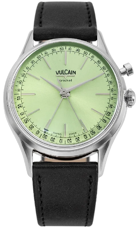 Pearl - and - Diamond - Studded Wedding Bands in White Gold for a Feminine and Elegant TouchVulcain Cricket President 36mm Pistachio Green Pearl - and - Diamond - Studded Wedding Bands in White Gold for a Feminine and Elegant TouchVulcain Cricket President 36mm Pistachio Green