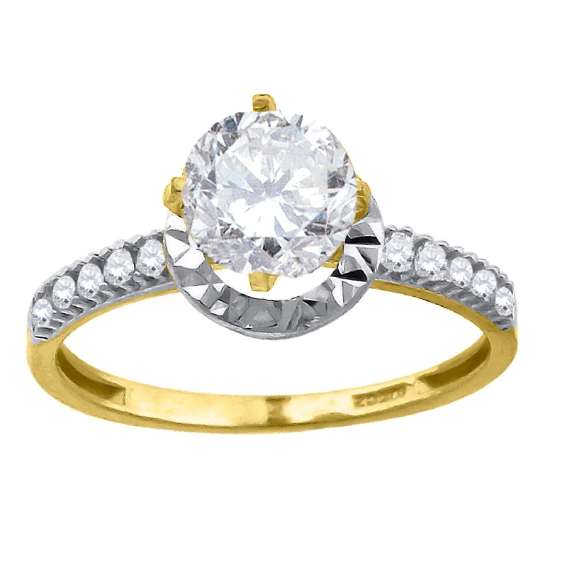 Men's Alexandrite Engagement Rings in Platinum with a Hidden Halo of DiamondsKeene Jewelers 10kt Two-tone Gold Womens Cubic Zirconia DC Halo Engagement Ring