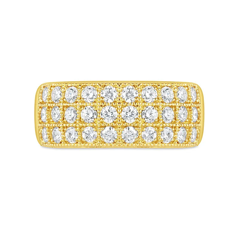 Triple Row Diamond Ring
