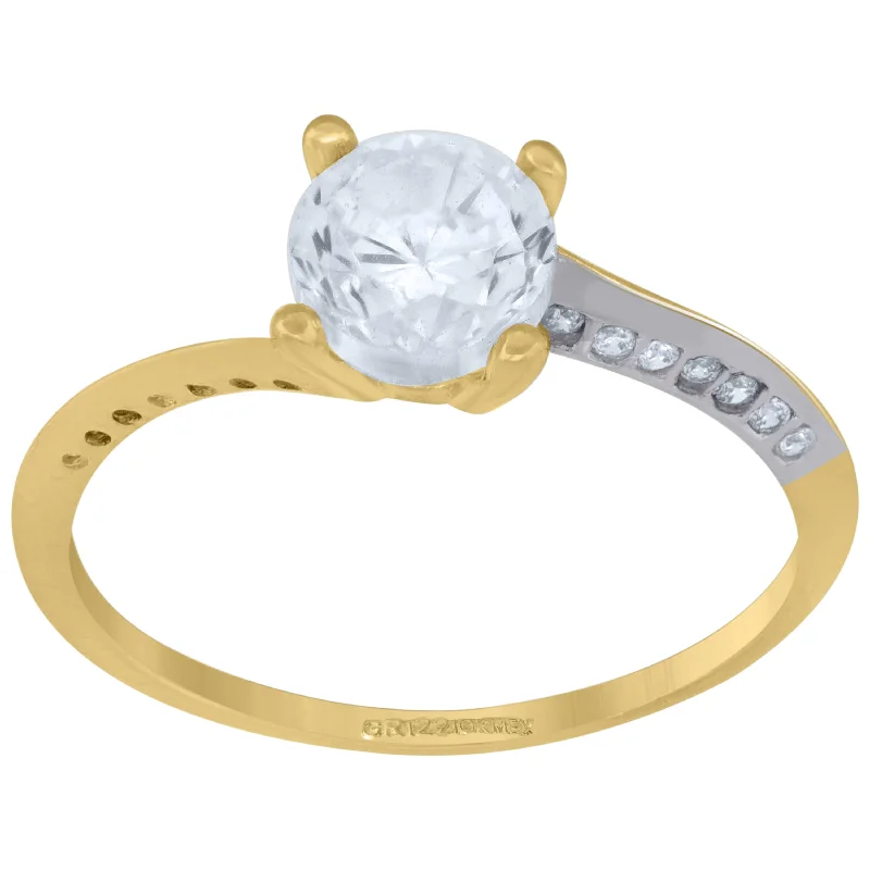 Men's Emerald Engagement Rings with 14K Yellow Gold and Vintage - Style FiligreeKeene Jewelers 14kt Two-tone Gold Womens Cubic Zirconia Polished Finish Engagement Ring Men's Emerald Engagement Rings with 14K Yellow Gold and Vintage - Style FiligreeKeene Jewelers 14kt Two-tone Gold Womens Cubic Zirconia Polished Finish Engagement Ring